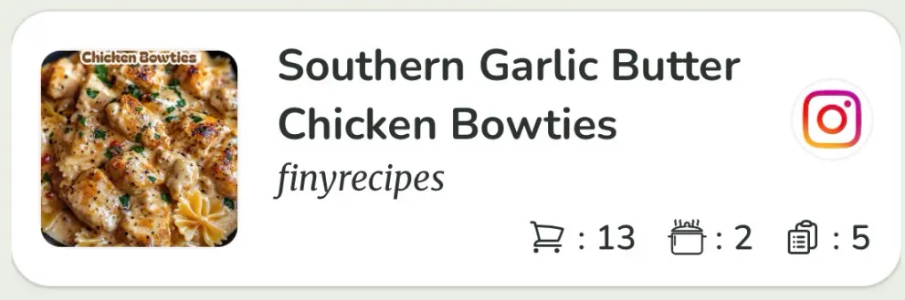 CookBook recipe row